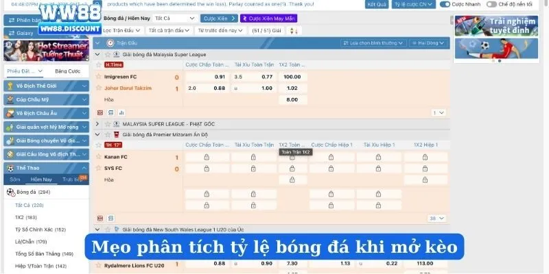 Mẹo phân tích tỷ lệ bóng đá khi mở kèo