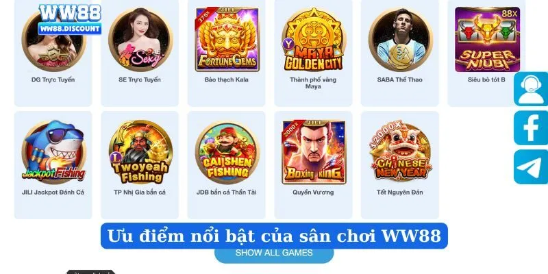 Ưu điểm nổi bật của sân chơi WW88